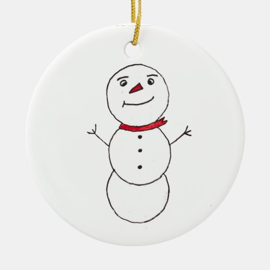 Snowman Keramisch Ornament (Voorkant)