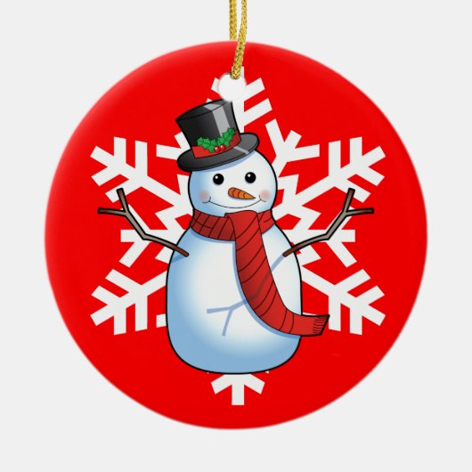 Snowman Keramisch Ornament (Voorkant)