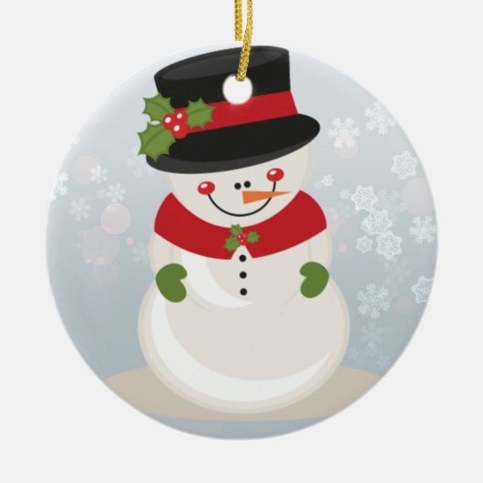 Snowman Keramisch Ornament (Voorkant)