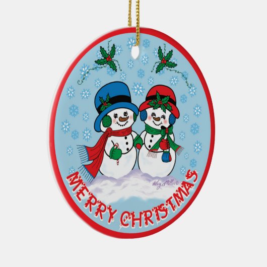 Snowman Keramisch Ornament (Rechts)