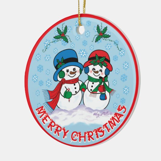 Snowman Keramisch Ornament (Links)