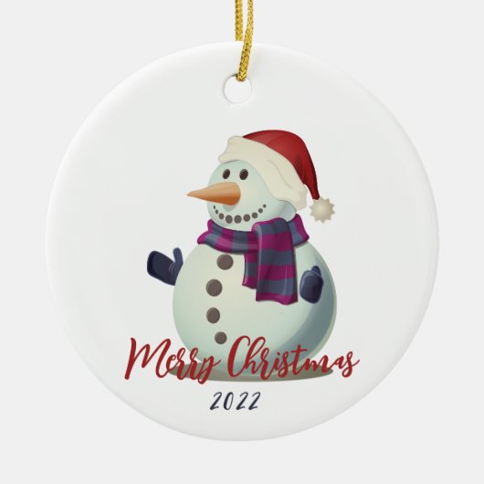 Snowman Keramisch Ornament (Voorkant)
