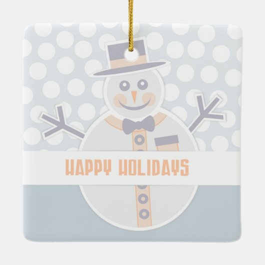 Snowman Keramisch Ornament (Achterkant)