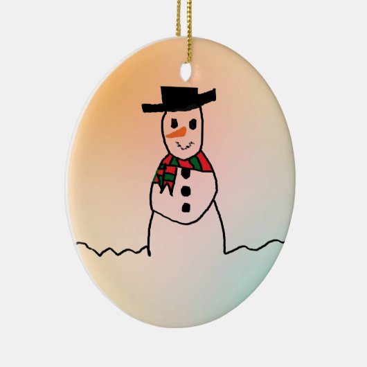 Snowman Keramisch Ornament (Rechts)