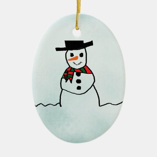 Snowman Keramisch Ornament (Voorkant)
