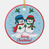 Snowman Keramisch Ornament (Voorkant)