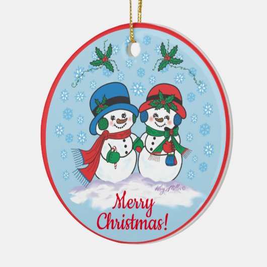 Snowman Keramisch Ornament (Links)
