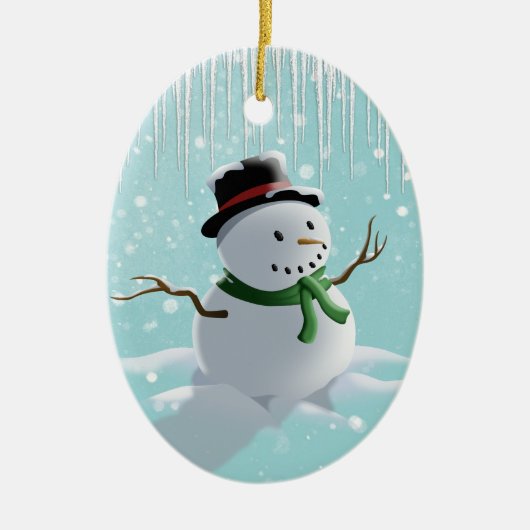 Snowman Keramisch Ornament (Voorkant)
