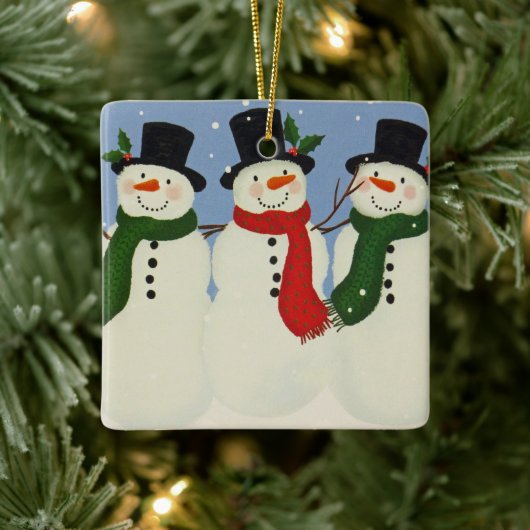Snowman Keramisch Ornament (Boom)
