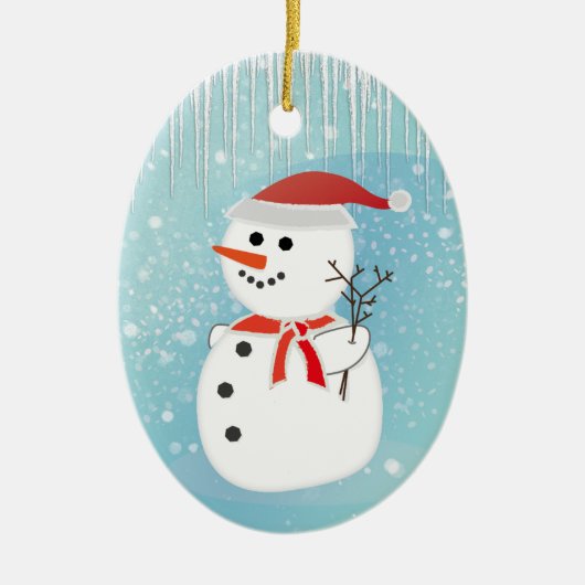 Snowman Keramisch Ornament (Voorkant)