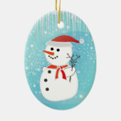 Snowman Keramisch Ornament (Achterkant)