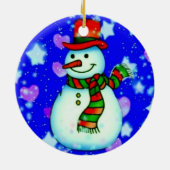 Snowman Keramisch Ornament (Achterkant)