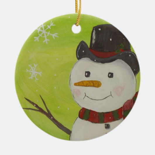 Snowman Keramisch Ornament (Voorkant)