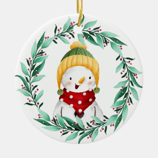 Snowman keramisch ornament (Voorkant)