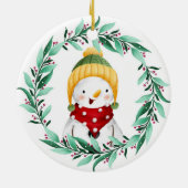 Snowman keramisch ornament (Achterkant)