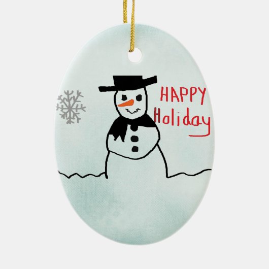 Snowman Keramisch Ornament (Achterkant)
