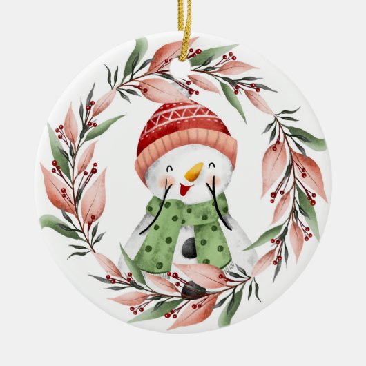 Snowman keramisch ornament (Voorkant)