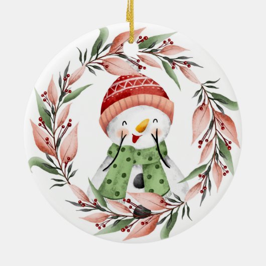 Snowman keramisch ornament (Achterkant)