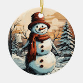 Snowman Keramisch Ornament (Voorkant)