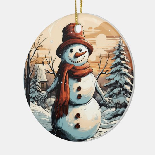 Snowman Keramisch Ornament (Links)