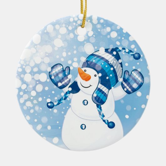 Snowman Keramisch Ornament (Voorkant)