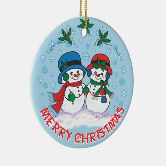 Snowman Keramisch Ornament (Rechts)