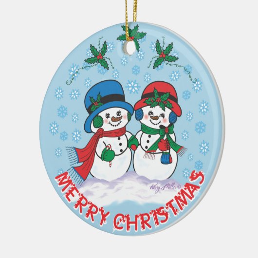 Snowman Keramisch Ornament (Links)