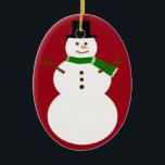 Snowman Keramisch Ornament<br><div class="desc">Voeg tekst toe aan zijn lichaam om een leuk gepersonaliseerd cadeau te creëer! Als je van kleur wilt veranderen,  stuur me dan een e-mail!</div>