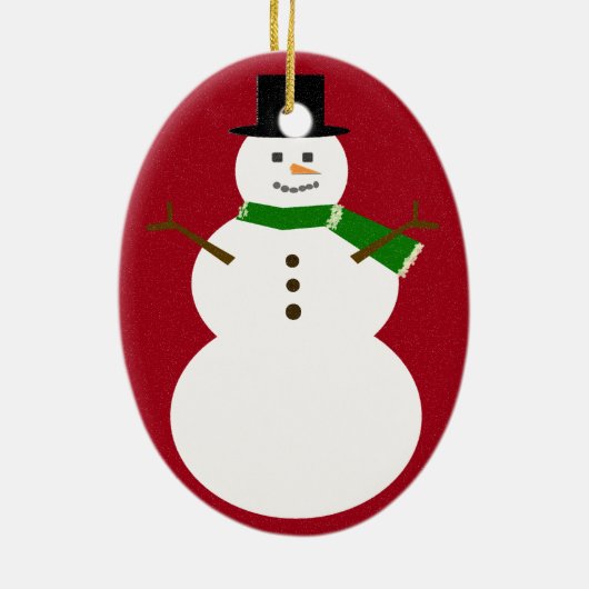 Snowman Keramisch Ornament (Achterkant)