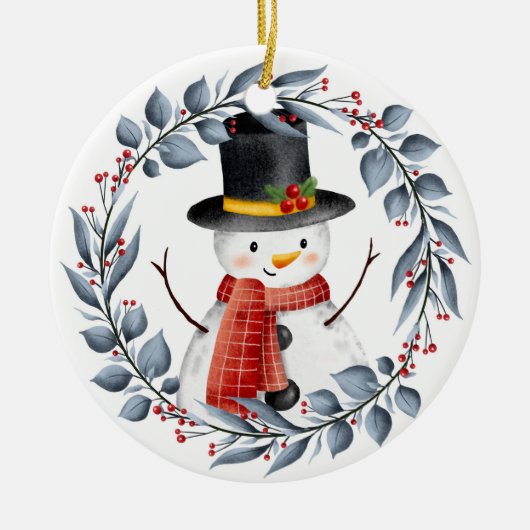 Snowman keramisch ornament (Voorkant)