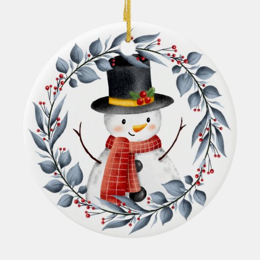 Snowman keramisch ornament (Achterkant)