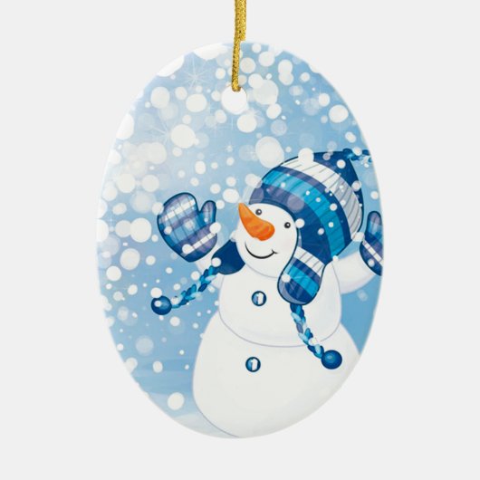 Snowman Keramisch Ornament (Voorkant)