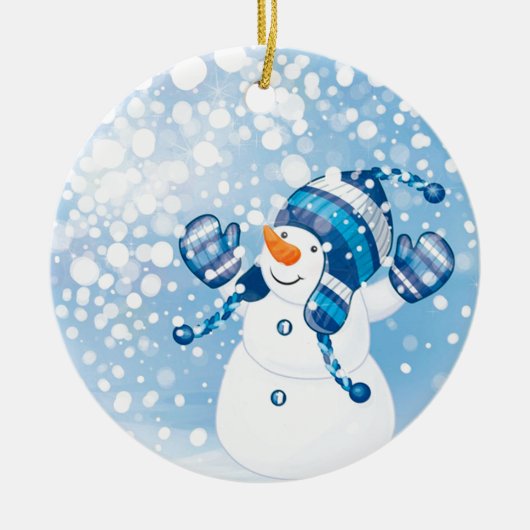 Snowman Keramisch Ornament (Voorkant)