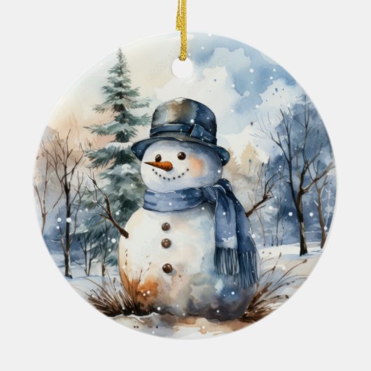 Snowman Keramisch Ornament (Achterkant)