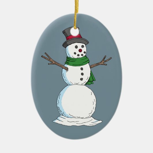 Snowman Keramisch Ornament (Voorkant)