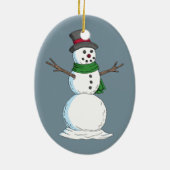 Snowman Keramisch Ornament (Achterkant)