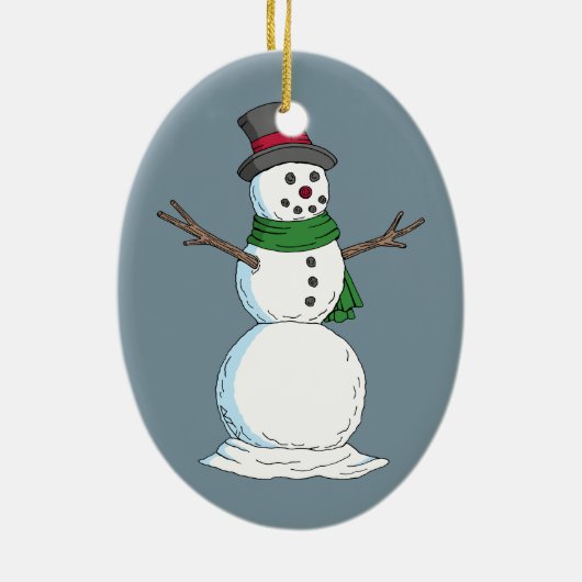 Snowman Keramisch Ornament (Achterkant)