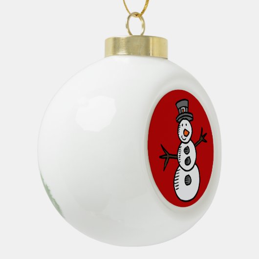 Snowman Keramische Bal Ornament (Links)
