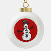 Snowman Keramische Bal Ornament (Voorkant)