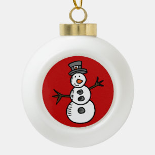 Snowman Keramische Bal Ornament