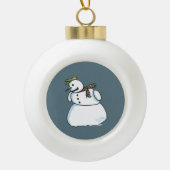 Snowman keramische kerstbal-versiering keramische bal ornament (Voorkant)