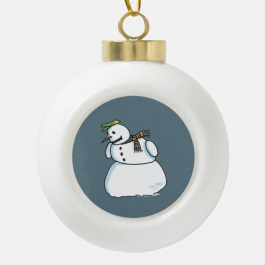 Snowman keramische kerstbal-versiering keramische bal ornament (Voorkant)