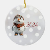 Snowman Kerst Elf Keramisch Ornament (Voorkant)
