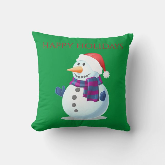 SNOWMAN kerst gooit kussen. Kussen (Voorkant)