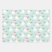 Snowman-kerst met vrolijke feestdagen inpakpapier vel (Voorkant)