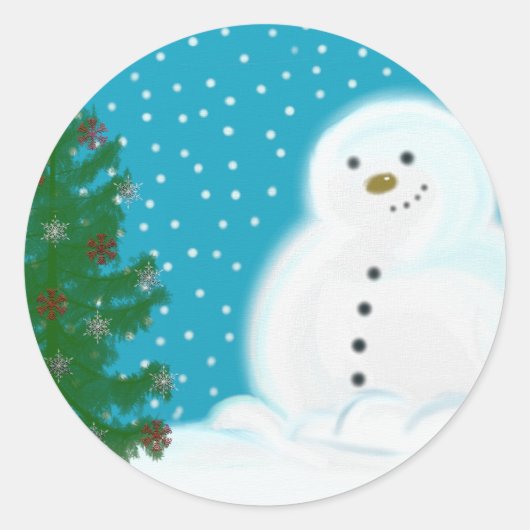 Snowman Kerst sticker (Voorkant)