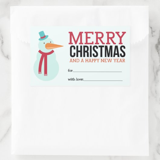 Snowman Kerst sticker (Tas)