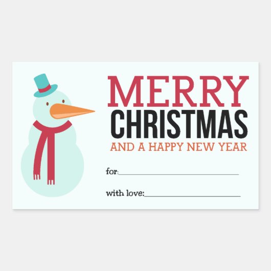 Snowman Kerst sticker (Voorkant)