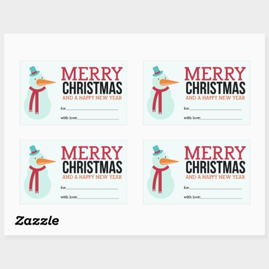 Snowman Kerst sticker (Vel)