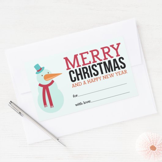 Snowman Kerst sticker (Envelop)